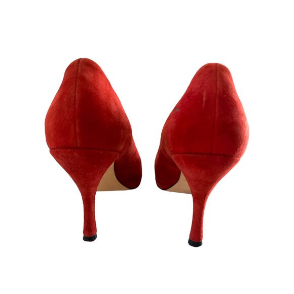 Via Spiga women's red suede‎ round toe pump heels size 8.5 - Picture 6 of 9
